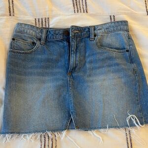 BDG Light Blue Frayed Mini Skirt